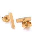 (SE8933-IGP) Cuboid Ion Plating(IP) 304 Stainless Steel Stud Earrings, 10x2mm (1 PAIR) (SE8933-IGP) Cuboid Ion Plating(IP) 304 Stainless Steel Stud Earrings, 10x2mm (1 PAIR)