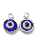 STAINLESS STEEL /BLUE (SE8940-P) (SE8940-X) 304 Stainless Steel with Glass Enamel with Evil Eye, 9.5x6.5mm (6 PCS) (SE8940-X) 304 Stainless Steel with Glass Enamel with Evil Eye, 9.5x6.5mm (6 PCS)