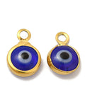 ION GOLD PLATED / BLUE (SE8940-IGP) (SE8940-X) 304 Stainless Steel with Glass Enamel with Evil Eye, 9.5x6.5mm (6 PCS) (SE8940-X) 304 Stainless Steel with Glass Enamel with Evil Eye, 9.5x6.5mm (6 PCS)