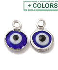 (SE8940-X) 304 Stainless Steel with Glass Enamel with Evil Eye, 9.5x6.5mm (6 PCS) (SE8940-X) 304 Stainless Steel with Glass Enamel with Evil Eye, 9.5x6.5mm (6 PCS)