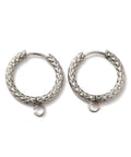 (SE9107-P) 201 Stainless Steel Hoop Earrings Findings, 22x19x2.5mm (1 Pair) (SE9107-P) 201 Stainless Steel Hoop Earrings Findings, 22x19x2.5mm (1 Pair)