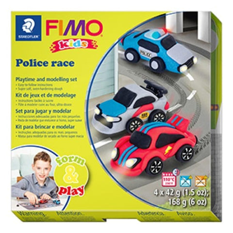 POLICE RACE Set Modelling Clay FIMO Kids – Fun & Play| Creative DIY Kit Set Modelling Clay FIMO Kids – Fun & Play| Creative DIY Kit