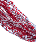 RED / WHITE MIX Set of Small Glass Beads & Seed Beads Strands, Color Themed Set of Small Glass Beads & Seed Beads Strands, Color Themed