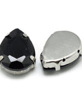 Black Sew on Glass Rhinestone, Faceted, Drop, 14x10x6mm Sew on Glass Rhinestone, Faceted, Drop, 14x10x6mm