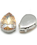 Pale Goldenrod Sew on Glass Rhinestone, Faceted, Drop, 14x10x6mm Sew on Glass Rhinestone, Faceted, Drop, 14x10x6mm