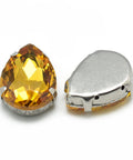 GOLD Sew on Glass Rhinestones, 201 Stainless Steel Prong Settings, 10x7x5mm Sew on Glass Rhinestones, 201 Stainless Steel Prong Settings, 10x7x5mm
