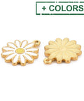 (SF8855-X) 304 Stainless Steel Enamel Pendants, Ion Plating(IP), Golden, Flower, 18x15.5x2mm (2 PCS) (SF8855-X) 304 Stainless Steel Enamel Pendants, Ion Plating(IP), Golden, Flower, 18x15.5x2mm (2 PCS)