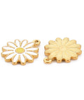 WHITE (SF8855-A) (SF8855-X) 304 Stainless Steel Enamel Pendants, Ion Plating(IP), Golden, Flower, 18x15.5x2mm (2 PCS) (SF8855-X) 304 Stainless Steel Enamel Pendants, Ion Plating(IP), Golden, Flower, 18x15.5x2mm (2 PCS)