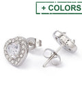 (SH8674-X) Cubic Zirconia Heart Stud Earrings, Ion Plating(IP) 304 Stainless Steel, Crystal (10mm) (1 PAIR) (SH8674-X) Cubic Zirconia Heart Stud Earrings, Ion Plating(IP) 304 Stainless Steel, Crystal (10mm) (1 PAIR)