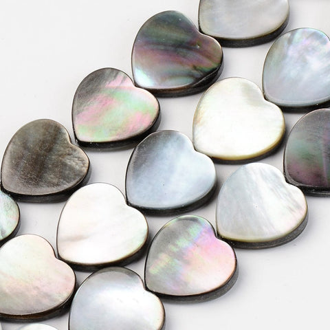 (SH8869-11A) Natural Black Lip Shell Beads Strands, Heart, 15x15.5x3mm (5 PCS) (SH8869-11A) Natural Black Lip Shell Beads Strands, Heart, 15x15.5x3mm (5 PCS)