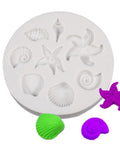 Shell & Starfish Silicone Fondant Mold for Cake Decoration, Chocolate & Resin – 67mm Shell & Starfish Silicone Mold for Fondant, Chocolate & Resin | BalzarCrafts