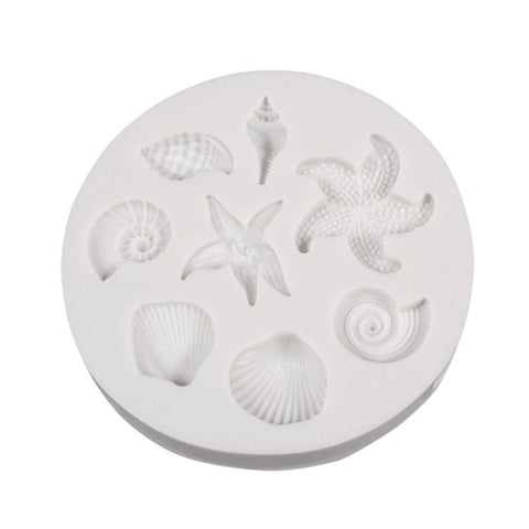 Shell & Starfish Silicone Fondant Mold for Cake Decoration, Chocolate & Resin – 67mm Shell & Starfish Silicone Mold for Fondant, Chocolate & Resin | BalzarCrafts