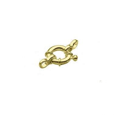 3 MICRON GOLD PLATED (925-C147-3GP) Silver 925 11mm Spring Ring Clasps with 2 Closes Rings Silver 925 11mm Spring Ring Clasps with 2 Closes Rings