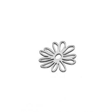 RHODIUM PLATED Silver 925 11x12mm hollow Flower pendant Silver 925 11x12mm hollow Flower pendant