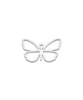 RHODIUM PLATED Silver 925 13x10mm Butterfly Frame Pendant. Hole 0.85mm Silver 925 13x10mm Butterfly Frame Pendant. Hole 0.85mm