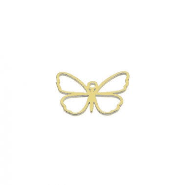 3 MICRON GOLD PLATED Silver 925 13x10mm Butterfly Frame Pendant. Hole 0.85mm Silver 925 13x10mm Butterfly Frame Pendant. Hole 0.85mm