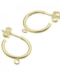 Silver 925 15mm Hoop earring supports with 1 ring tube 1.5mm Silver 925 15mm Hoop earring supports with 1 ring tube 1.5mm