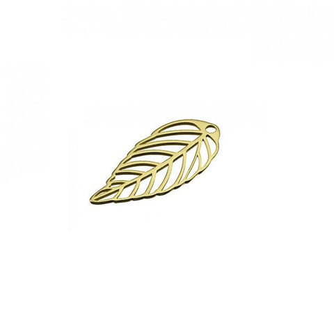 3 micron Gold plated Silver 925 15mm Laser cut leaf charms 15mm. Hole 0.9mm Silver 925 15mm Laser cut leaf charms 15mm. Hole 0.9mm