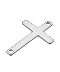 Rhodium Plated Silver 925 15x10mm Cross Connector Silver 925 15x10mm Cross Connector