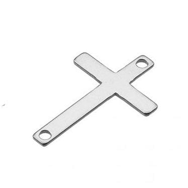 Rhodium Plated Silver 925 15x10mm Cross Connector Silver 925 15x10mm Cross Connector