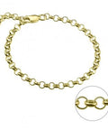 SILVER 925 - 3 MICRON GOLD PLATED SILVER 925 3,5MM BELCHER CHAIN CHARM BRACELET 18CM SILVER 925 3,5MM BELCHER CHAIN CHARM BRACELET 18CM
