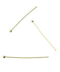3 Micron Gold Plated Silver 925 3cm Ball Pins 0.4mm Wire 2mm Head Silver 925 3cm Ball Pins 0.4mm Wire 2mm Head