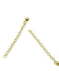 SILVER 925 / 3 MICRON GOLD PLATED Silver 925 5cm Oval Rolo Extender Chain with 4mm Bead Silver 925 5cm Oval Rolo Extender Chain with 4mm Bead