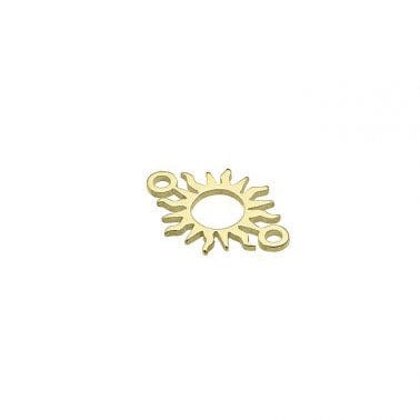 3 MICRON GOLD PLATED Silver 925 - 6.9x10mm Hollow Sun links Silver 925 - 6.9x10mm Hollow Sun links