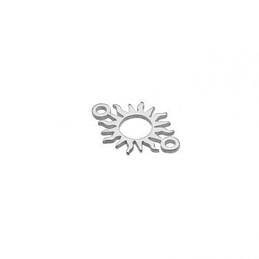 1 MICRON RHODIUM PLATED Silver 925 - 6.9x10mm Hollow Sun links Silver 925 - 6.9x10mm Hollow Sun links