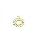 3 MICRON GOLD PLATED Silver 925 6.9x9mm Hollow Sun Pendants Silver 925 6.9x9mm Hollow Sun Pendants