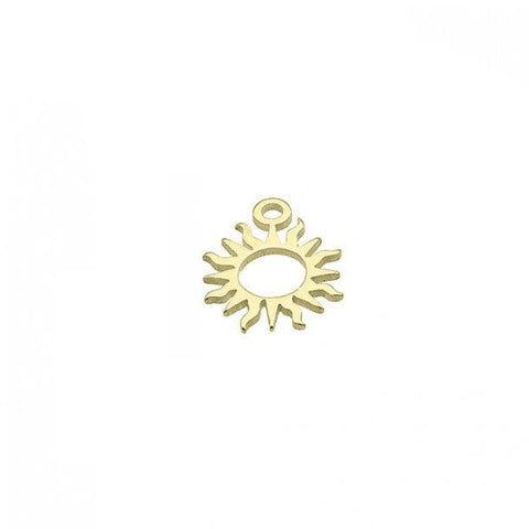 3 MICRON GOLD PLATED Silver 925 6.9x9mm Hollow Sun Pendants Silver 925 6.9x9mm Hollow Sun Pendants