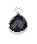 Silver 925 Silver 925 6mm Black Spinel Set Drop Shaped Briolettes Silver 925 6mm Black Spinel Set Drop Shaped Briolettes