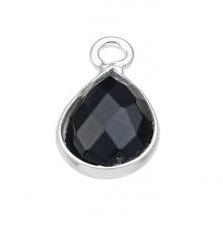 Silver 925 Silver 925 6mm Black Spinel Set Drop Shaped Briolettes Silver 925 6mm Black Spinel Set Drop Shaped Briolettes