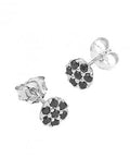 SILVER 925 (925-E130-S) SILVER 925 6MM BUTTONED BLACK ZIRCONIUM EARRINGS WITH PIN SILVER 925 6MM BUTTONED BLACK ZIRCONIUM EARRINGS WITH PIN