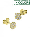 SILVER 925 6MM BUTTONED WHITE ZIRCONIUM EARRINGS WITH PIN SILVER 925 6MM BUTTONED WHITE ZIRCONIUM EARRINGS WITH PIN
