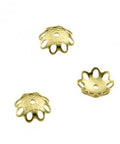 3 MICRON GOLD PLATED Silver 925 6mm Flower caps Silver 925 6mm Flower caps