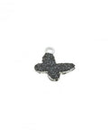 SILVER 925 / BLACK Silver 925 7,5mm Butterfly Glitter Pendant with Ring Silver 925 7,5mm Butterfly Glitter Pendant with Ring