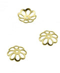 3 MICRON GOLD PLATED Silver 925 8.5mm Flower caps Silver 925 8.5mm Flower caps