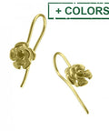 SILVER 925 EARRINGS HOOKS WITH ROSES SILVER 925 EARRINGS HOOKS WITH ROSES