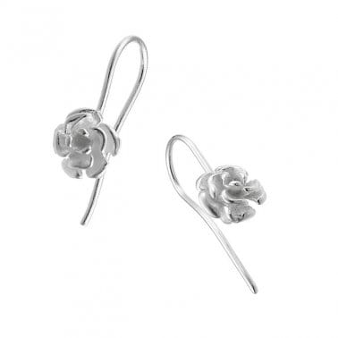 SILVER 925 SILVER 925 EARRINGS HOOKS WITH ROSES SILVER 925 EARRINGS HOOKS WITH ROSES