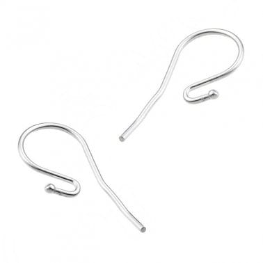 SILVER 925 SILVER 925 HOOK EARRING SUPPORTS WITH BEAD 0,8MM WIRE SILVER 925 HOOK EARRING SUPPORTS WITH BEAD 0,8MM WIRE