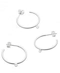 SILVER 925 (925-E124-S) SILVER 925 HOOP EARRING WITH RING, 20MM SILVER 925 HOOP EARRING WITH RING, 20MM