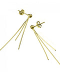 SILVER 925 / 3 MIC. GD.PL. SILVER 925 TRIPLE CHAIN+BEAD EARRINGS SILVER 925 TRIPLE CHAIN+BEAD EARRINGS