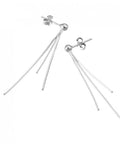 SILVER 925 SILVER 925 TRIPLE CHAIN+BEAD EARRINGS SILVER 925 TRIPLE CHAIN+BEAD EARRINGS
