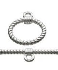 SILVER 925 Silver 925 Twisted Wire Toggle Clasps 2mm Rings 15mm + Bar 25mm Silver 925 Twisted Wire Toggle Clasps 2mm Rings 15mm + Bar 25mm