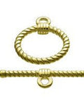 SILVER 925 / 3 MICRON GOLD PLATED Silver 925 Twisted Wire Toggle Clasps 2mm Rings 15mm + Bar 25mm Silver 925 Twisted Wire Toggle Clasps 2mm Rings 15mm + Bar 25mm