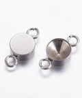 (SL9082-P) 304 Stainless Steel Connector Rhinestone Settings, 6x12mm, fit for 7mm rhinestone. (4 PCS) (SL9082-P) 304 Stainless Steel Connector Rhinestone Settings, 6x12mm, fit for 7mm rhinestone. (4 PCS)