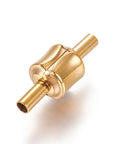 (SM9003-G) 304 Stainless Steel Magnetic Clasps, Column, Golden 8x21mm (1 SET) (SM9003-G) 304 Stainless Steel Magnetic Clasps, Column, Golden 8x21mm (1 SET)
