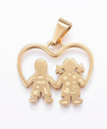(SP8816-G) 304 Stainless Steel Pendants, Girl and Boy, Golden 24x27.5mm (1 PC) (SP8816-G) 304 Stainless Steel Pendants, Girl and Boy, Golden 24x27.5mm (1 PC)