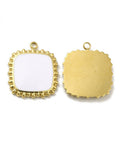WHITE / GOLD (SP8889-05) (SP8889-X) 304 Stainless Steel Enamel Pendant, Square, Golden, 15x12.5x2mm (1 PC) (SP8889-X) 304 Stainless Steel Enamel Pendant, Square, Golden, 15x12.5x2mm (1 PC)